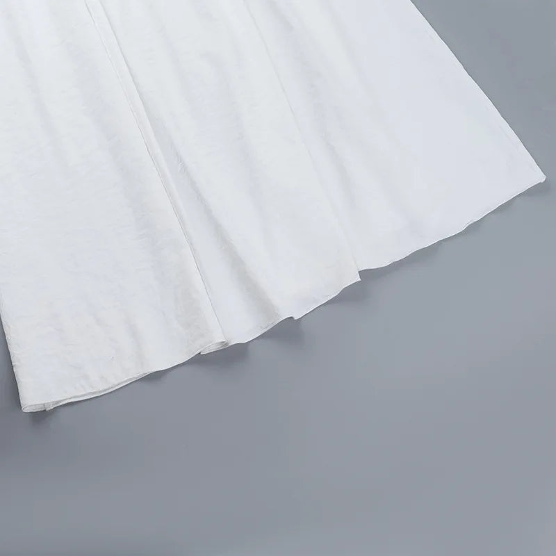 Women's Hot Girl Simple Solid Color Sleeveless Beach Skirt Holiday Strapless High Waist Women's Long Sleeveless Hollow Dress