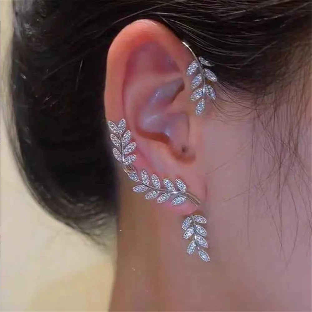 Zircon Butterfly Flower Leaf Tassel Ear Cuff Clip Non Piercing Wrap Earrings Women Girl Jewelry Ccessories Wholesale