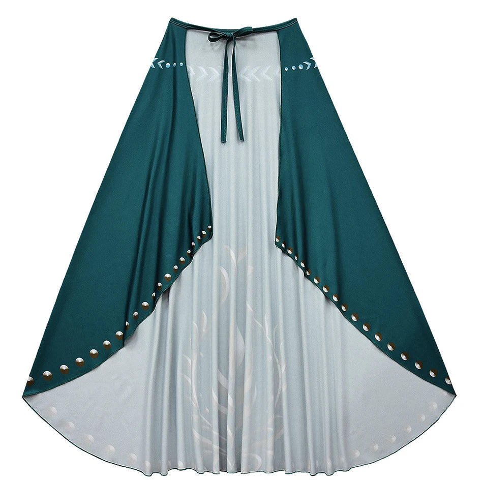 New 2025 Anna Girls Princess Fancy Dress Up Clothes Children Birthday Party Anna Princess Halloween Cosplay Costume