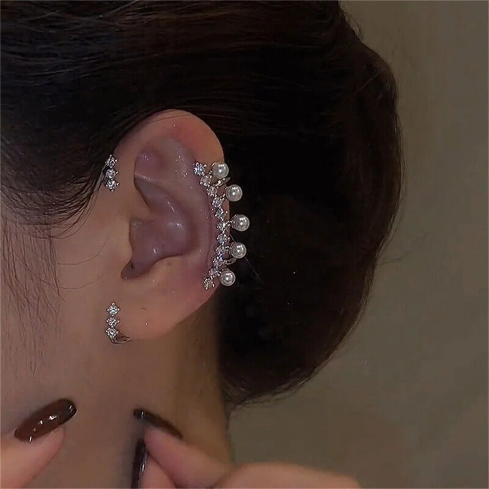 Zircon Butterfly Flower Leaf Tassel Ear Cuff Clip Non Piercing Wrap Earrings Women Girl Jewelry Ccessories Wholesale