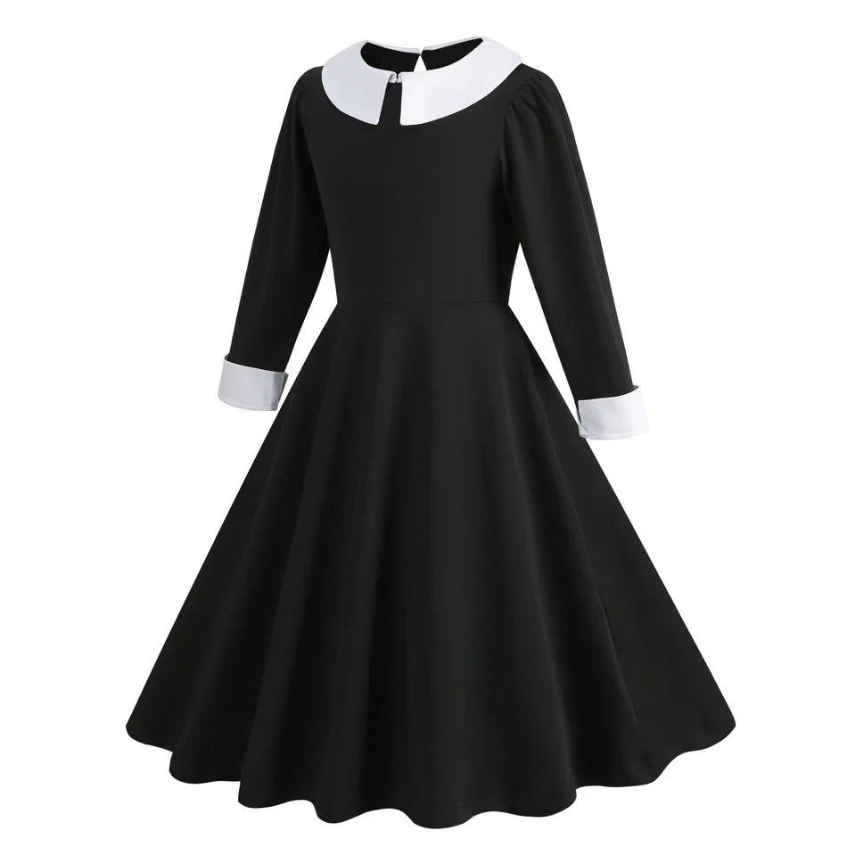 Girl Costume Dress for Girls Gothic Costume Kid Teen Party Black Evening Dress Kids Carnival Party Kid Vestidos
