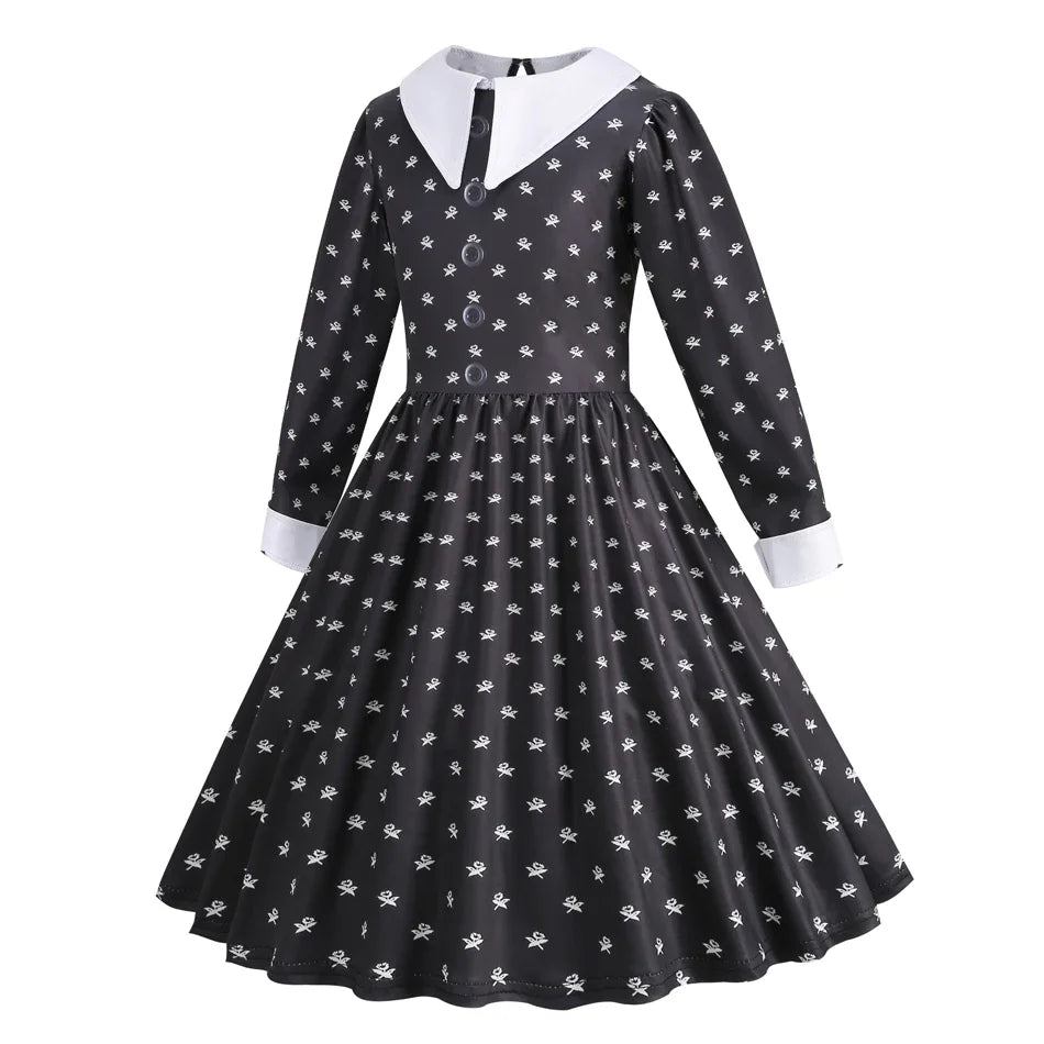 Girl Costume Dress for Girls Gothic Costume Kid Teen Party Black Evening Dress Kids Carnival Party Kid Vestidos