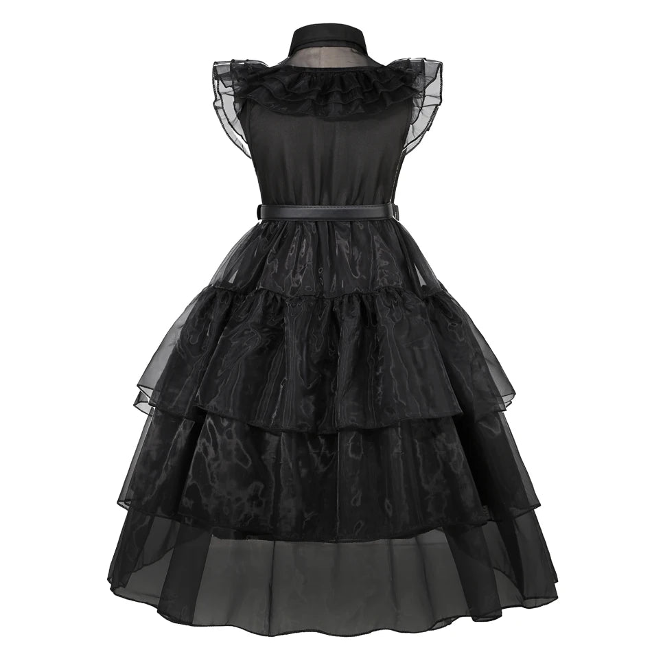 Girl Costume Dress for Girls Gothic Costume Kid Teen Party Black Evening Dress Kids Carnival Party Kid Vestidos