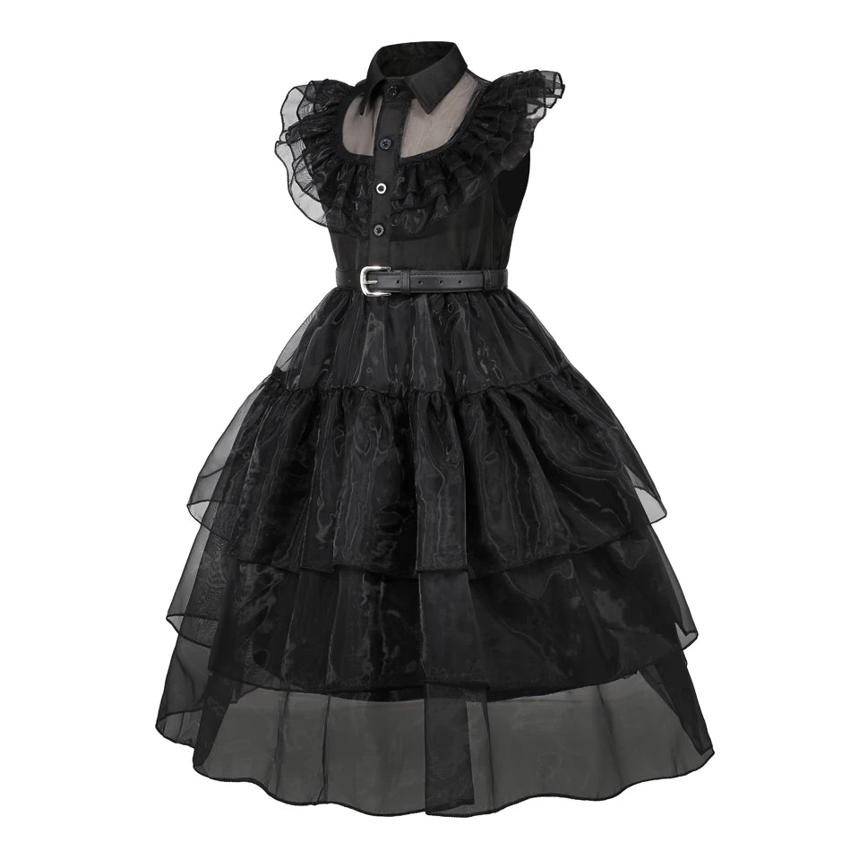 Girl Costume Dress for Girls Gothic Costume Kid Teen Party Black Evening Dress Kids Carnival Party Kid Vestidos