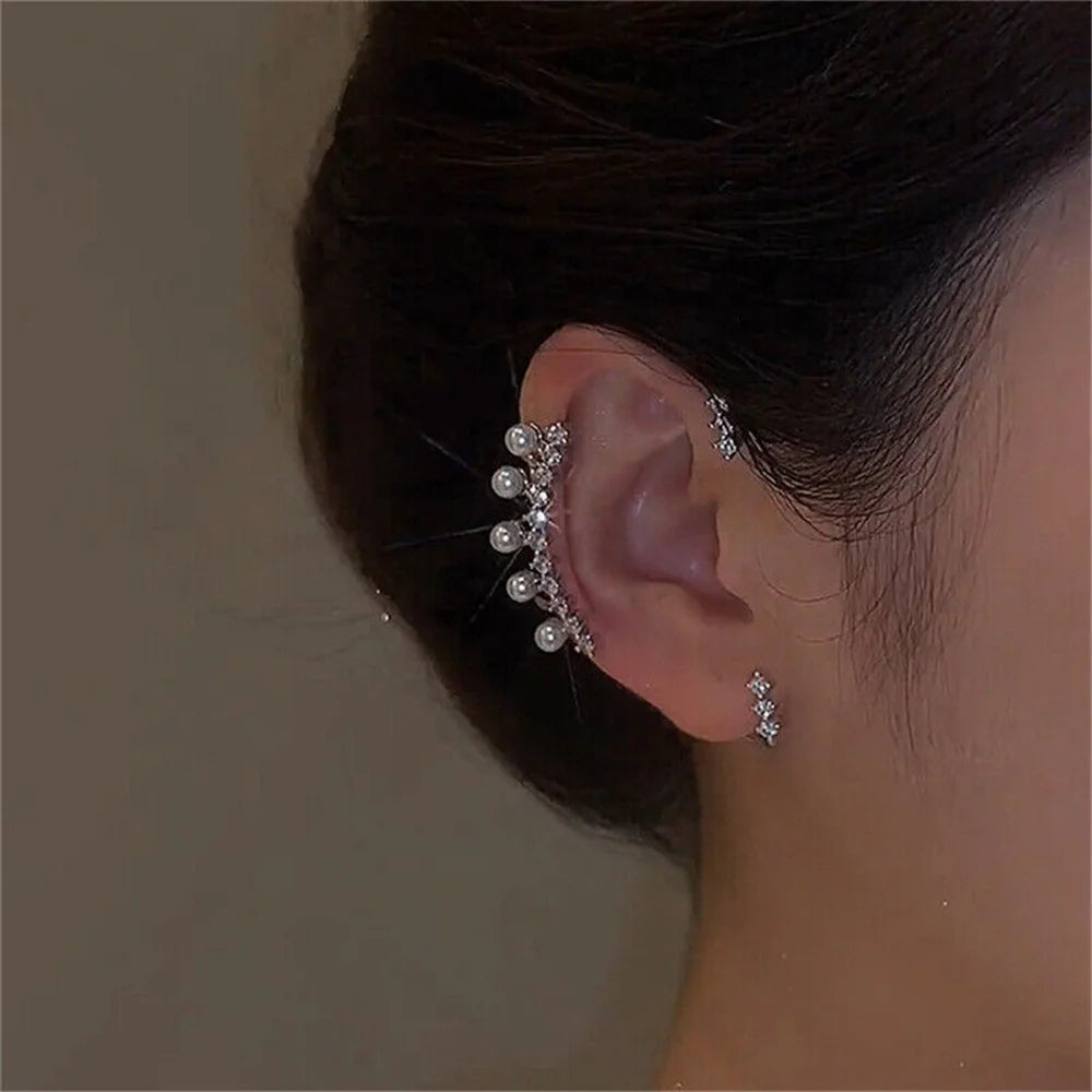 Zircon Butterfly Flower Leaf Tassel Ear Cuff Clip Non Piercing Wrap Earrings Women Girl Jewelry Ccessories Wholesale