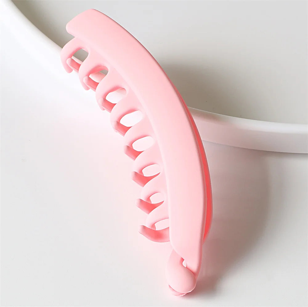 Frosted Hair Clips Solid Color Banana Clip Women's Hair Accessories Fashion Ponytail Barrettes Hair Claws Hairpins